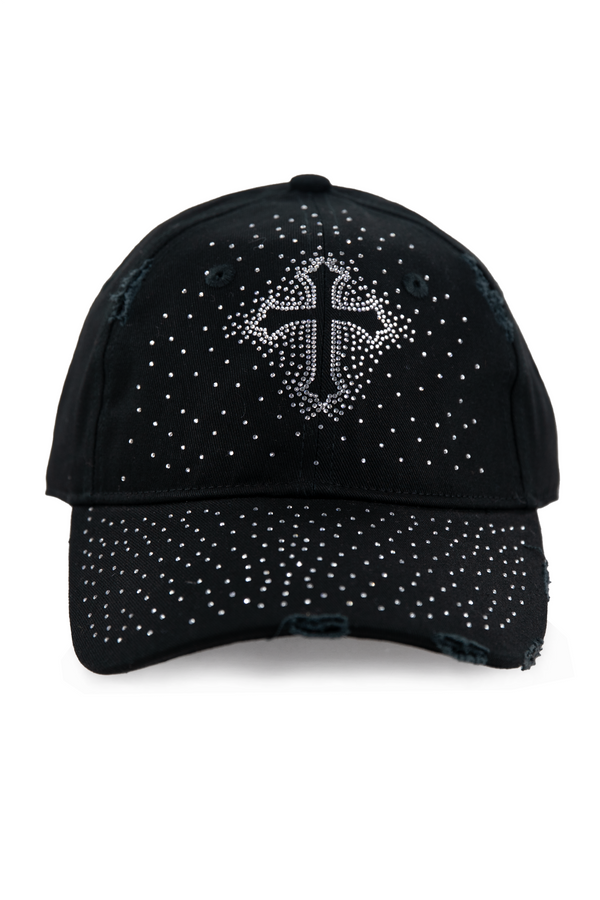 Midnight Studded Cross Hat